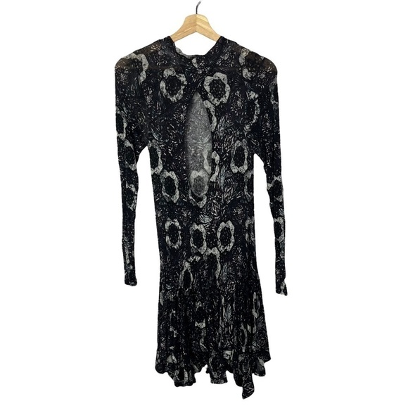 Free People Annabelle Purple Printed Long Sleeve Tunic Dress XS - Picture 4 of 9